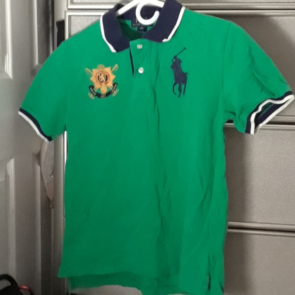 Green polo shirt